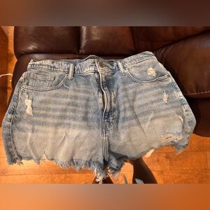 Ripped jean shorts